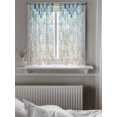 thumbnail image 5 of Green Blue Geometric Tier Curtains 45 Inch Length, Sheer Curtains for Bedroom Living Room Window Modern Abstract Ombre Rod Pocket Voile Drapes Kitchen Curtains Small Half Window 27.5"x45" 2 Panels, 5 of 7