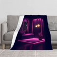 thumbnail image 2 of Durable Soft & Warm Flannel Blanket - Cozy Purple Patterned Throw for Sofa Travel Bed & Chair - Perfect for Stylish Comfort, 2 of 7