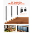thumbnail image 2 of VEVOR 125 Pack Deck Balusters, 32 in Aluminum Railing Spindles, 3/4 in Diameter Hollow Round Metal Decking Stair Balusters with Connectors, Screws, for Deck, Porch & Staircase Railing Fence, Black, 2 of 9
