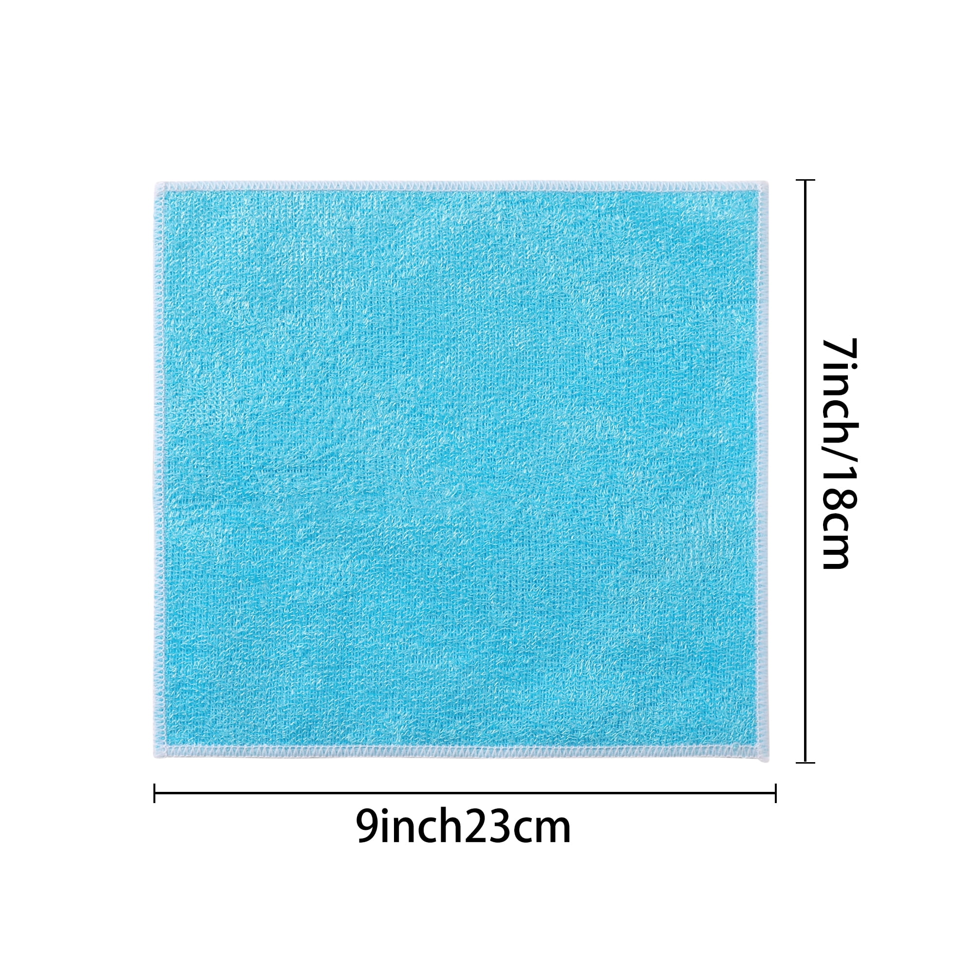 Unique Bargains 24pcs Soft Kitchen Dish Cloths Absorbent Dish Towels Blue 7" x 9"