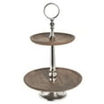 thumbnail image 5 of HUBERT® Countertop Display Stand 2 Tier Wood and Nickel Plated - 14 7/10"Dia x 21 5/8"H, 5 of 6