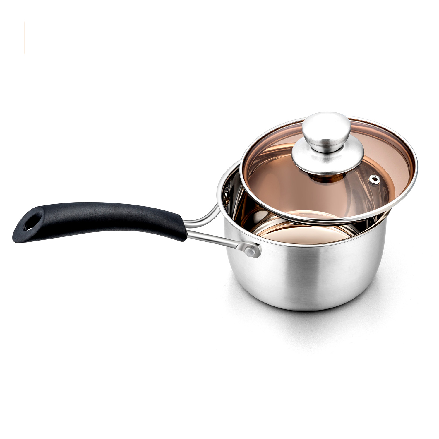 Walchoice 1-Quart Stainless Steel Saucepan with Glass Lid photo 1