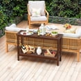 thumbnail image 5 of SuperDeal 48" Outdoor Console Table Versatile Wood Buffet Bar Organizer W/Slat Storage Shelf for Indoor, Outdoor, Patio, Deck, Brown, 5 of 12