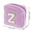 thumbnail image 2 of Unique Bargains 1 Pc Letter Z Pattern Makeup Bag for Travel Pink Purple Corduroy, 2 of 6