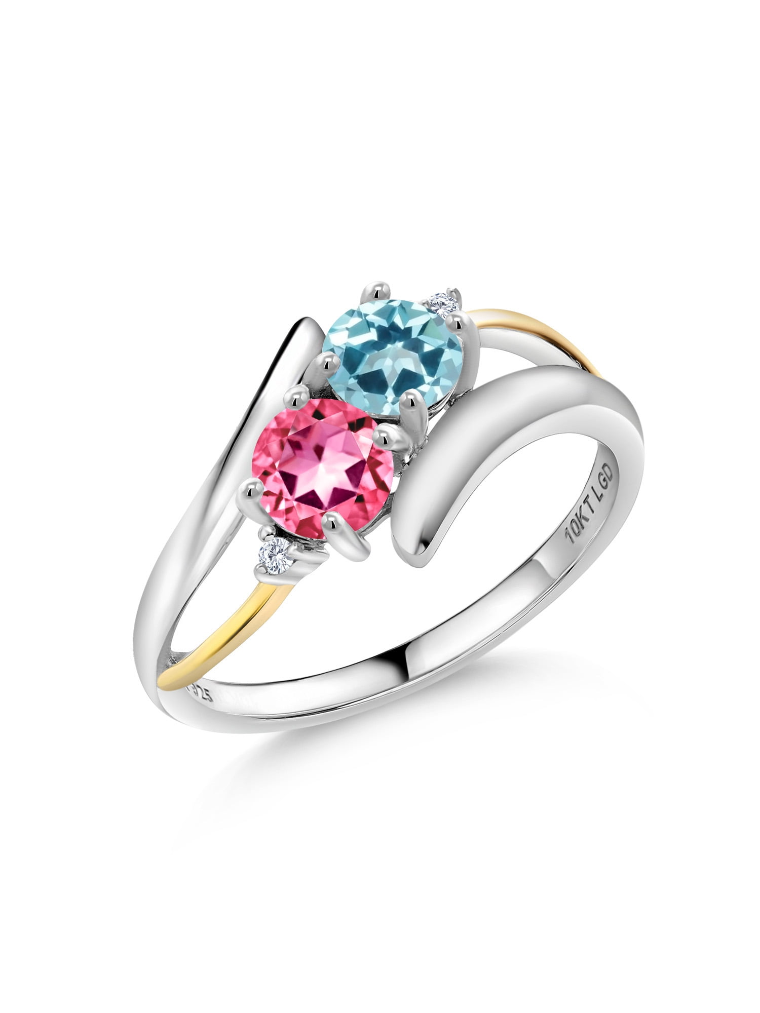 925 Silver Sz 5 Thru 10 Gemstone Bypass Ring Choice of 3 Colors Relios 925 Silver Sz 5 Thru 10 Gemstone Bypass Ring Choice of 3 Colors Relios