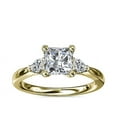 thumbnail image 1 of 0.70 Carat Excellent Princess Shape Genuine Diamond Latest Design Three Stone Engagement Ring for Ladies Solid 18K Yellow Gold Size 7.5, 1 of 1