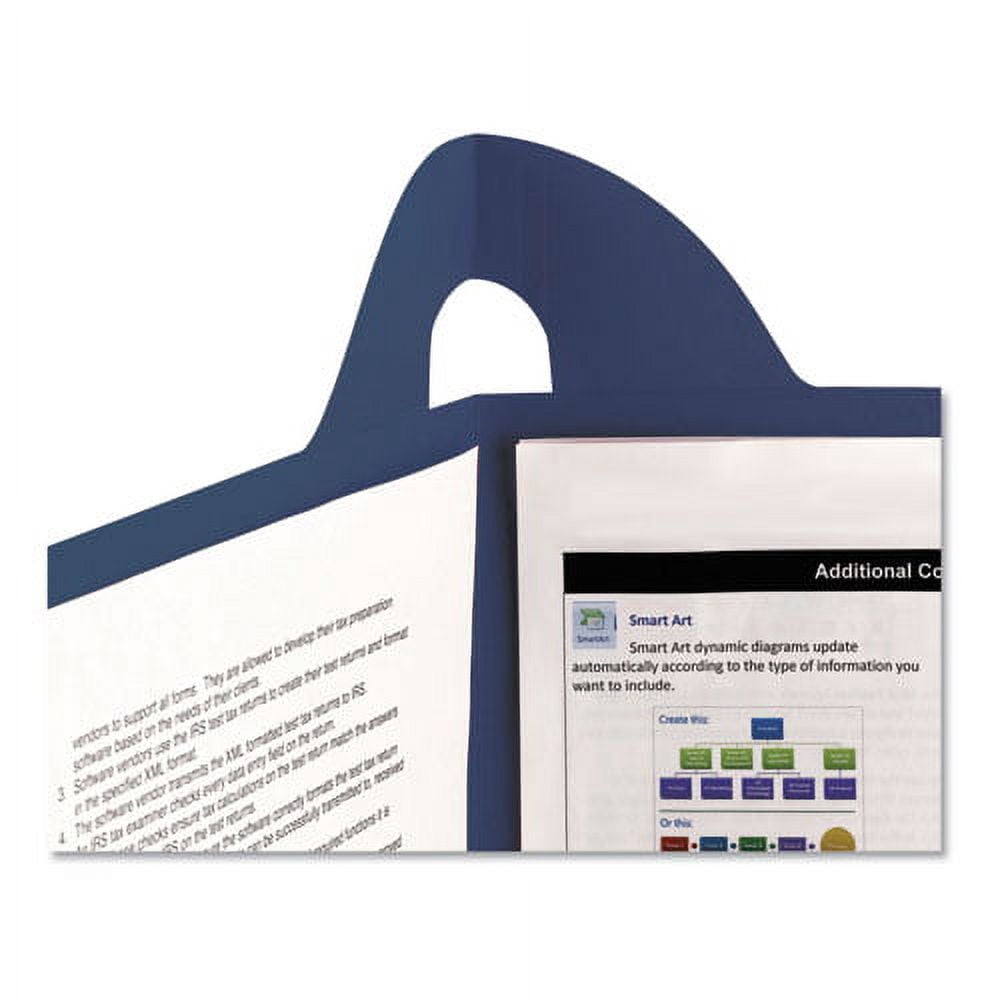 Lockit Two-Pocket Folder, Textured Paper, 100-Sheet Capacity, 11 X 8.5, Dark Blue, 25/box | Bundle of 2 Boxes