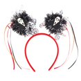 thumbnail image 1 of Diadema de Halloween con purpurina plateada y lentejuelas de calavera, cinta para el pelo con oropel de aluminio para fiesta de Halloween, 1 of 5