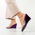 thumbnail image 4 of XYD Women Clear Square Open Toe Sandal Wedge High Heel Slip On Backless Mule Walking Comfy Slide Shoes Size 16 Purple, 4 of 4