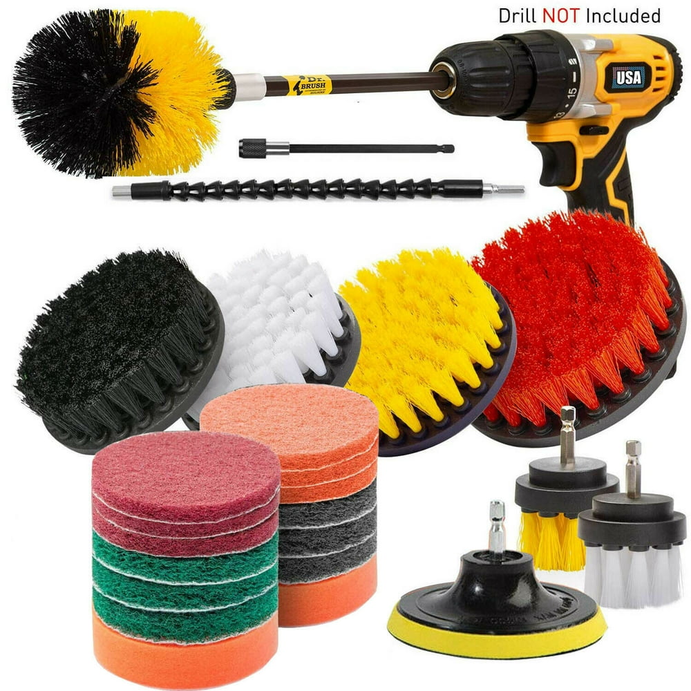 Drill Brush Attachment Set for Cleaning 24 Pieces Power Scrubber