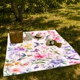 thumbnail image 7 of Hummingbirds Among Colorful Garden Flowers, Cozy Flannel Blanket for Bird Enthusiasts, Airy Botanical Watercolor Illustration Home Decor for Living Room and Bedroom, Mother's Day Gift, 7 of 7