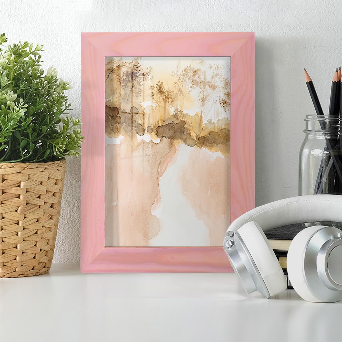 Sun Kissed Earth I - Framed Print w/glass - Sunset Pink