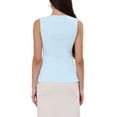 thumbnail image 3 of Button Down Vest Tops Summer Business Casual Sleeveless V Neck Suit Vests Waistcoat XS Light Blue, 3 of 6