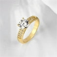 thumbnail image 4 of Uloveido AAA CZ Engagement Band Double Wedding Rings Set Women's Gold Plated Pairs Promise Rings (Size 5) KR005, 4 of 7