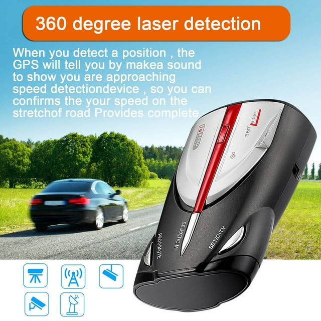 Fiudx Detector de Radar, Amplio Rango de Detección, Sistema Avanzado de Silenciamiento Automático, Detección de 360 Grados, Alerta Rápida de Velocidad, Seguridad Del Vehículo, Asistencia Al Conductor