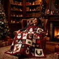 thumbnail image 4 of Christmas Blanket 27-80in Blue Cozy Flannel Soft Warm Throw for Bed Sofa Winter Home Decor by OVFUIZ, 4 of 9