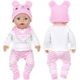 thumbnail image 5 of AmaMary Cotton Pink Elephant Outfit for 16-18 inch Dolls – 4-Piece Long Sleeve Pants Hat Bib Set for Girls Toddler Dress-Up Birthday Holiday Pretend Play, 5 of 5