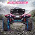 thumbnail image 6 of EastVita 24V Ride on Car Extra Wide 2 Seats UTV Ride on Toys with Remote Control, EVA Wheels 4WD Electric Vehicle with Full-Metal Suspension,Music,LED Lights,Rose Red, 6 of 14