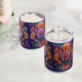 thumbnail image 2 of Yayeee 2 Pack Qtip Holder Bathroom Cotton Swab Canister with Lid Clear Dispenser Set, Light Purple Flowers, 2 of 6