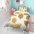 thumbnail image 4 of Golden Leaves Pattern Duvet Cover and Pillowcase Set for Single Bedding, Bedroom Accessories for Kids Teens, 4 of 5