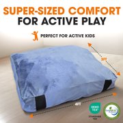 Cheer Collection Sensory Crash Pad with Foam Block Fill and Washable Cover, Blue, 3' x 4'