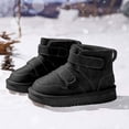 thumbnail image 6 of Afuyipoi Kids' Hook and Loop Snow Boots Faux Leather Thickened Warm Winter Short Boots Size 9.5 Little Kid - 3.5 Big Kid Black Size 12.5 Little Kids, 6 of 8