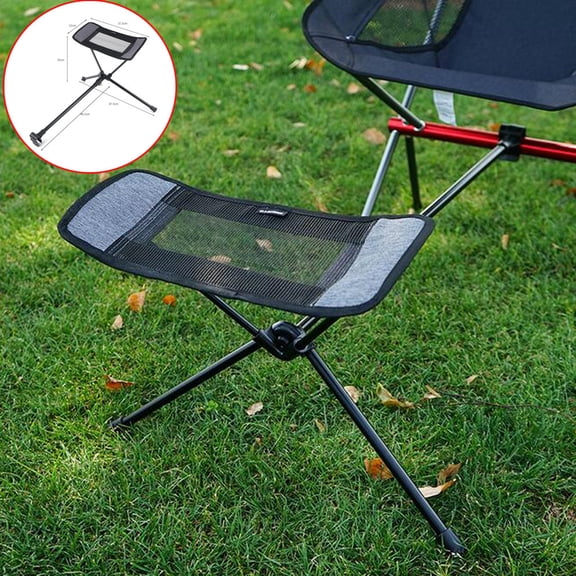 Portable Telescopic Camping Foot Rest, Foldable Aluminum Alloy Leg Stool with Durable 600D Fabric, Ergonomic Outdoor Foot Rack for Fishing Hiking Picnic Travel Home Use