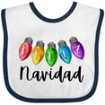 thumbnail image 3 of Inktastic Feliz Navidad Rainbow Holiday Lights Boys or Girls Baby Bib, 3 of 4