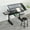 Black, variant on hand crank adjustable drafting table drawing desk with 2 metal drawers WITH STOOL