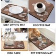 thumbnail image 4 of Functional & Stylish 19.5x12in Coffee Mat - Rubber-Backed, Hides Stains, Perfect for Countertops, Diatom Mud, Coffee Bar Accessory, Absorbent Coffee Drying Mat, 4 of 7