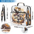thumbnail image 2 of Haosy 3 Ring Zipper Binder with Shoulder Strap Waterproof Trapper Keeper 2 Inch D-Ring 500 Sheets Capacity, Orange Cute Dinosaur, 2 of 6