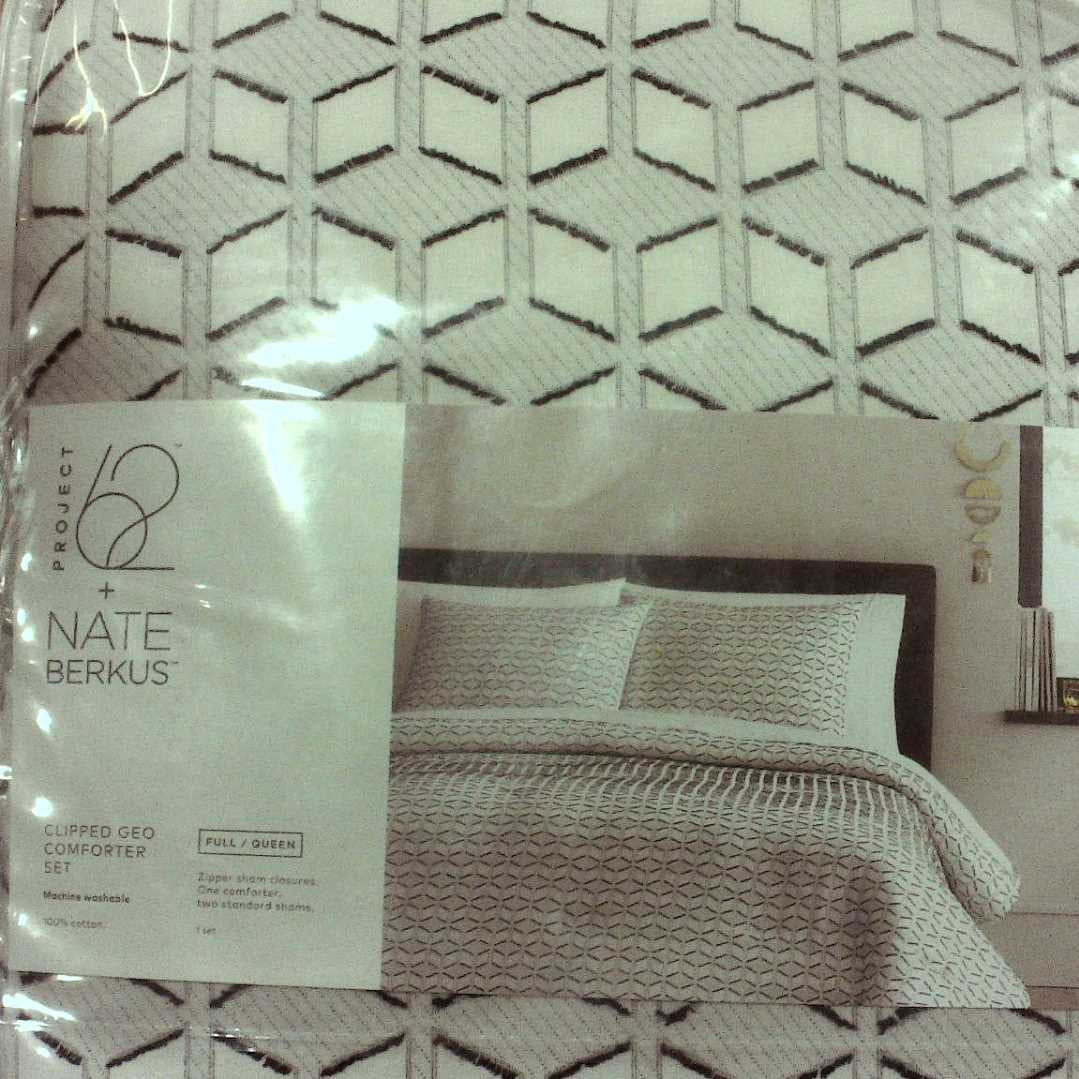 Project 62 Nate Berkus Cream Clipped Geometric Comforter Set for sale online 