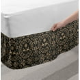 thumbnail image 2 of Classical Bed Skirt, Oriental Rounds Curves with Pigeons and Ornamental Floral Motifs Repetition, Elastic Bedskirt Dust Ruffle Wrap Around for Bedding Decor, 4 Sizes, Dark Sepia Tan, by Ambesonne, 2 of 2