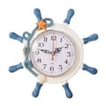 thumbnail image 1 of Nautical Beach Wheel Wall Clock Wooden Frame Rope Decor Maritime Time Clock Home Wall Decoration, 1 of 8