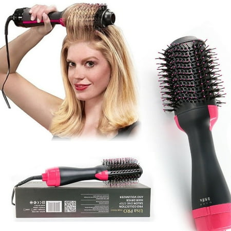 Iron Comb - 2 In 1 One Step Hair Dryer and Volumizer Brush Straightening Curling Iron Comb