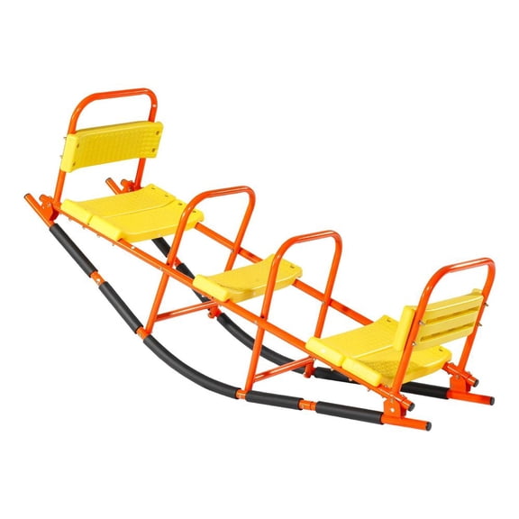 Seesaw, 200 lbs Load Capacity, Metal Rocking Teeter Totter with Handles, Toddler Seesaw for Aged 3 ,  Outdoor Playground Equipment for Lawn, Backyard, Playground, 2 Seats