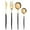 Black, variant on Tableware Stainless Steel Western Fork and Spoon 4-Piece Set for European Dining - Gold Finish Tableware