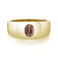 thumbnail image 2 of Gem Stone King Men's 18K Yellow Gold Plated Silver Red Tiger Eye Ring | 1.25 Cttw | Oval 8X6MM | Gemstone | Size 13, 2 of 4