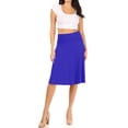 thumbnail image 5 of Women's Casual Foldable High Waist A-Line Midi Skirt with Stretch Fabric, 5 of 6