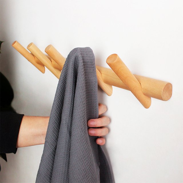 Ganchos de para para proteger, organizador de decoración, estante para colgar troncos, estante de almacenamiento, soporte para llaves naturales, 5 ganchos BLESIY Estante de gancho de pared