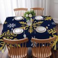 thumbnail image 3 of Navy Blue Christmas Table Cloth Waterproof Tablecloths, Winter Xmas Snowflakes Textured Tablecloth Dining Table Cover for Kitchen Party Tabletop Outdoor, Rectangle Tablecloth 60x84 Inch, 3 of 9
