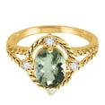 thumbnail image 2 of Mauli Jewels Rings for Women 1.87 Carat Green Amethyst and Diamond Ring 4-Prong 10K Yellow Gold, 2 of 6