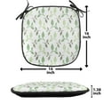 thumbnail image 5 of Leaf Chair Seating Cushion Set of 12, Tea Leaves with Ornamental Vintage Design Soft Faded Colors Art Print, Seat Pads for Office with Anti-slip Backing, 16"x16", Green Army Green, by Ambesonne, 5 of 7