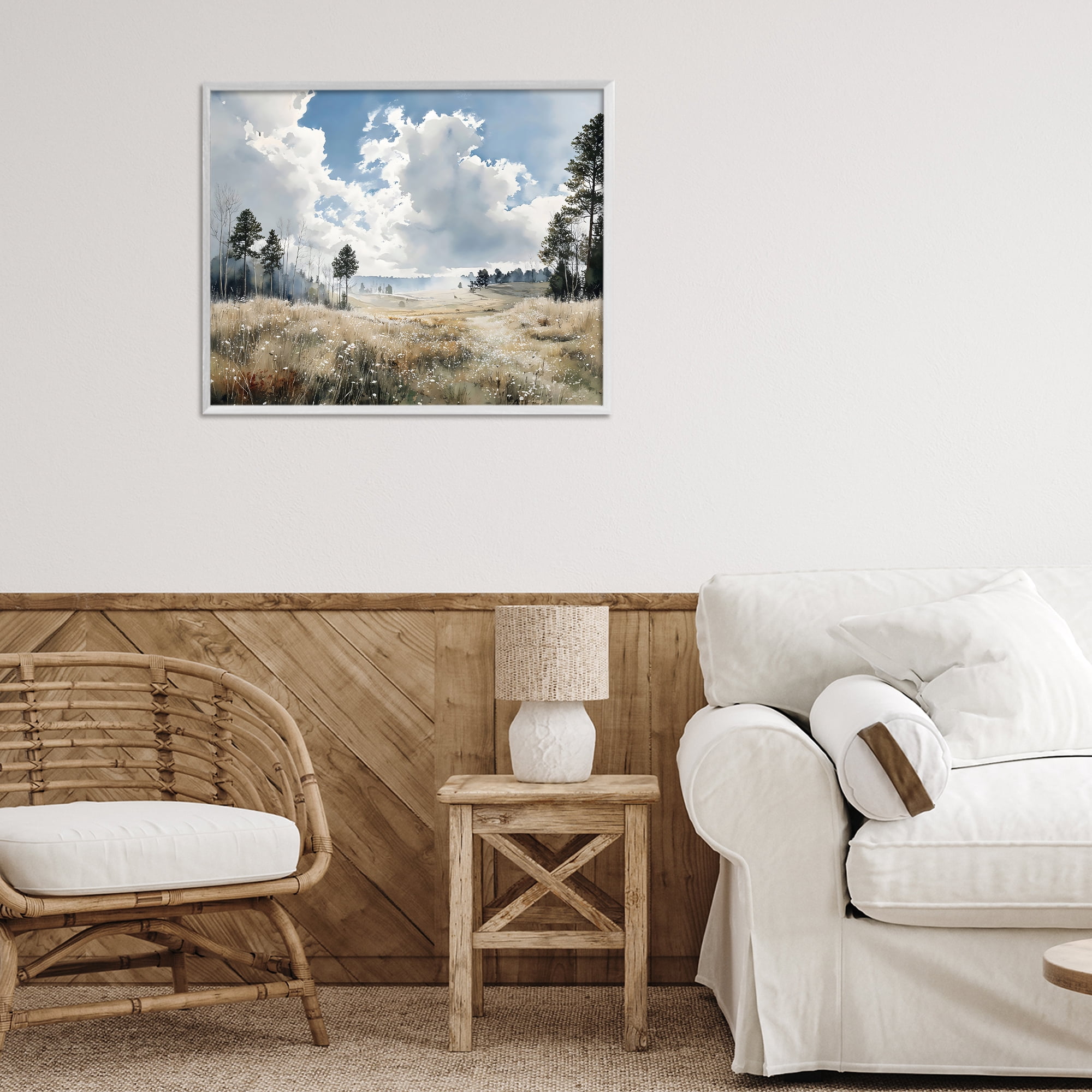 Stupell Industries Blue Kissed Landscape White Framed Giclee Art, design by Franklyn Gregory
