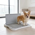 thumbnail image 5 of HOARBOEG Dog Potty Tray with Spatter Guard - Indoor Dog Toilet with Removable Grid, Pee Pad Holder for Small Medium Large Dogs, Housebreaking Training Litter Box, 5 of 6