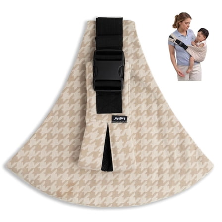 GrowAlong Adjustable Hands-free Baby Sling Carrier, for 6M-36M Toddler, Premium Cotton ergonomically designed, Portable and Lightweight Toddler Carrier (Beige）