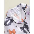 thumbnail image 5 of Todddler Little Girls Halloween Pajama Sets Long Sleeve Button-Up Top Shorts Fall Pumpkin Ghost Silk Satin Pjs Sleepwear, 5 of 8