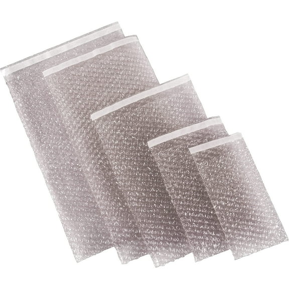 Bubblefast! Self-Seal Clear Bubble Pouches Bubble-Out Bags - 3/16" no-slip bubble 8 x 15-1/2