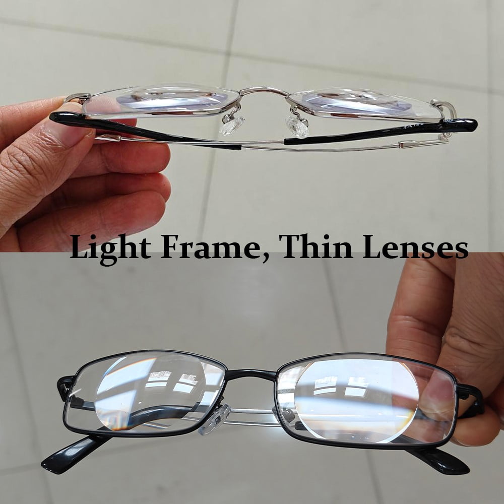Reading Glasses High Magnification Power +7.0 +8.0 Titanium Ultra Clear Men & Women Blue Light Blocking Reader