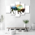 thumbnail image 2 of TISHIRON 5PCS Framed Bison Theme Canvas Wall Art Set,60"x40" Mountain Scenery Wall Canvas Art Decor, 2 of 7